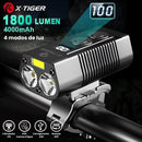Farol de Bicicleta X-Tiger TurboLight 4000mAh com Power Bank