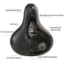 Selim de Bike Gel Vazado Premium Fita Refletiva MTB