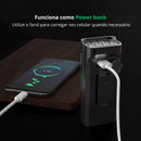 Farol de Bicicleta X-Tiger TurboLight 10000mAh com Power Bank - 8 LED