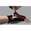 Luva de Ciclismo X-Tiger GripPro com Proteção de Impacto - Preto e Vermelho